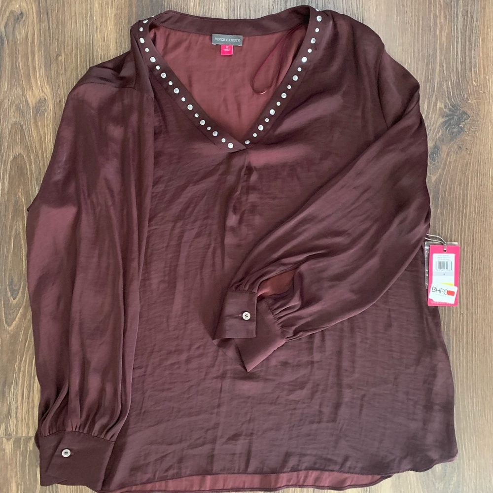Vince Camuto Plum Longsleeve Blouse